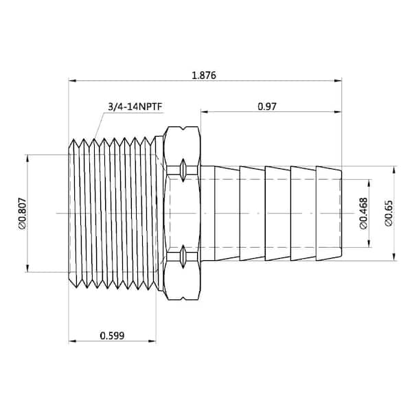 5/8 in. Barb x 3/4 in. MIP Brass Adapter Fitting