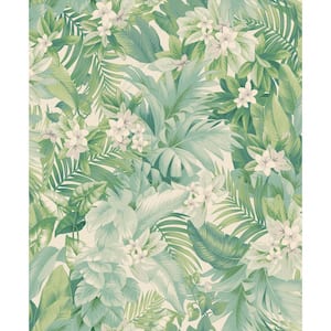 Umbrella Palm Pool Tropical Vinyl Peel and Stick Wallpaper Roll (Covers 30.75 sq. ft.)