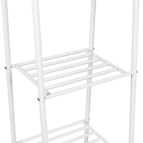 Honey Can Do 3 Shelf Steel Shoe Rack Matte White