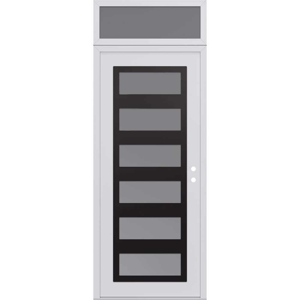 C9 36 in. x 96 in. Black P Left-Hand/Inswing Frosted Glass White/White Transom Steel Prehung Front Door price history on PriceWatchPro