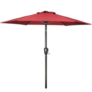7.5 ft. Steel Market Tilt Patio Umbrella in Red