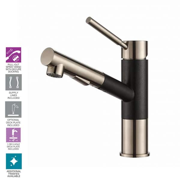 k KRAUS Geo Axis Single-Handle Pull-Out Kitchen Faucet in Spot Free