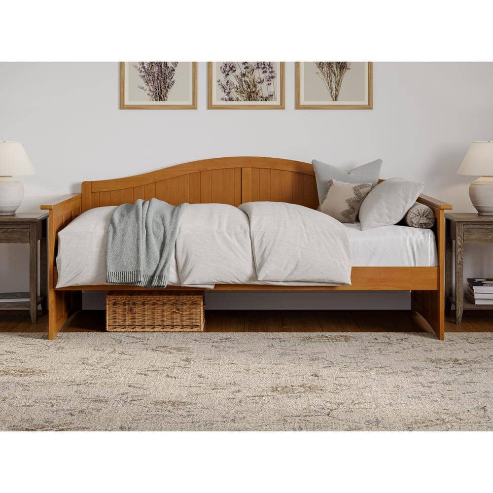 Nantucket Light Toffee Twin Wood Daybed Frame with Drawer