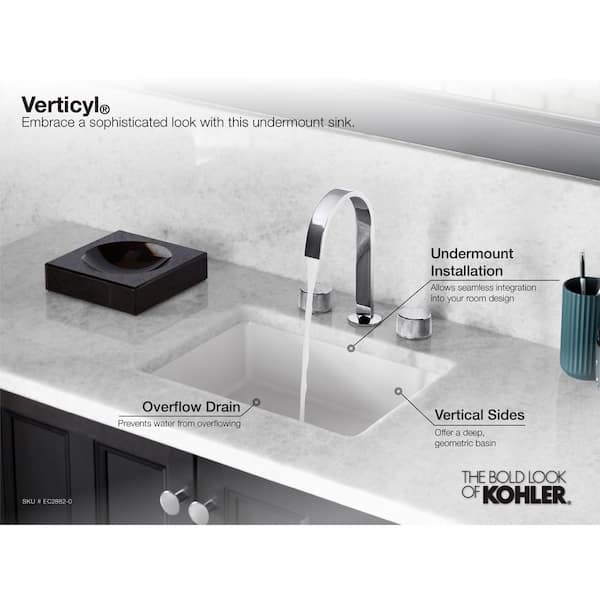 KOHLER Verticyl 19-3/4 in. Rectangle Undermount Bathroom Sink in White