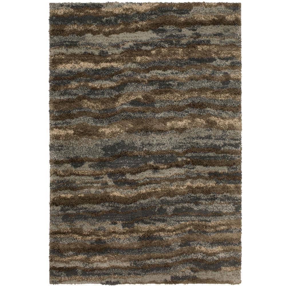 Mohawk Home Stria Grey 5 ft. x 7 ft. Shag Area Rug672782 The Home Depot