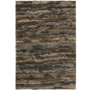 Stria Grey 5 ft. x 7 ft. Shag Area Rug