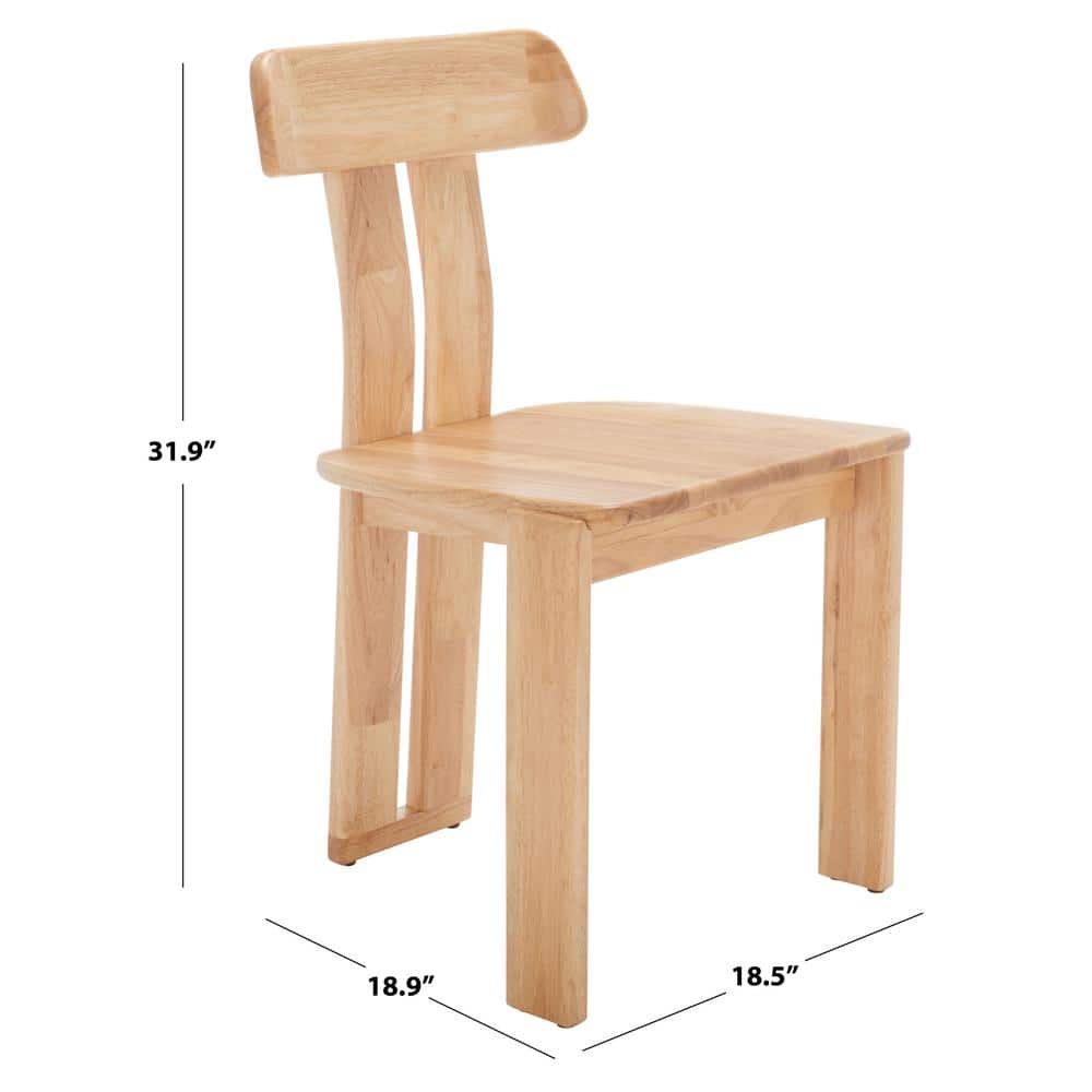 Walnut Wood White Slat Back Dining Chair