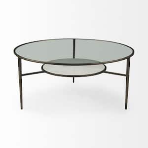 Mariana 36 in. Round Glass Bronze Coffee Table
