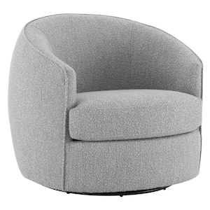 Fenella Light Grey Fabric Swivel Arm Chair Modern Comfy Accent Chair For Living Room and  Bed Room