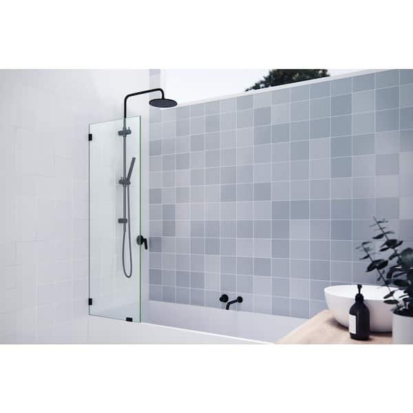 Glass Warehouse 58.25 in. x 20.5 in. Frameless Shower Bath Fixed Panel
