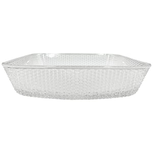 Scotch 16 in . Square Bathroom Vessel Sink in Clear Tempered Glass