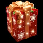 21 in. Pre-Lit Gift Box Decoration