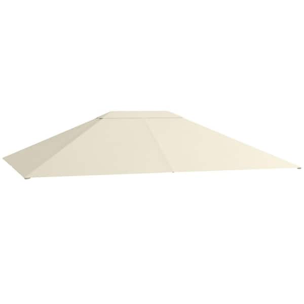 Outsunny 10 ft. x 13 ft. Gazebo Canopy Replacement, Patio Gazebo Roof with Top Vents for 84C-116, Cream White