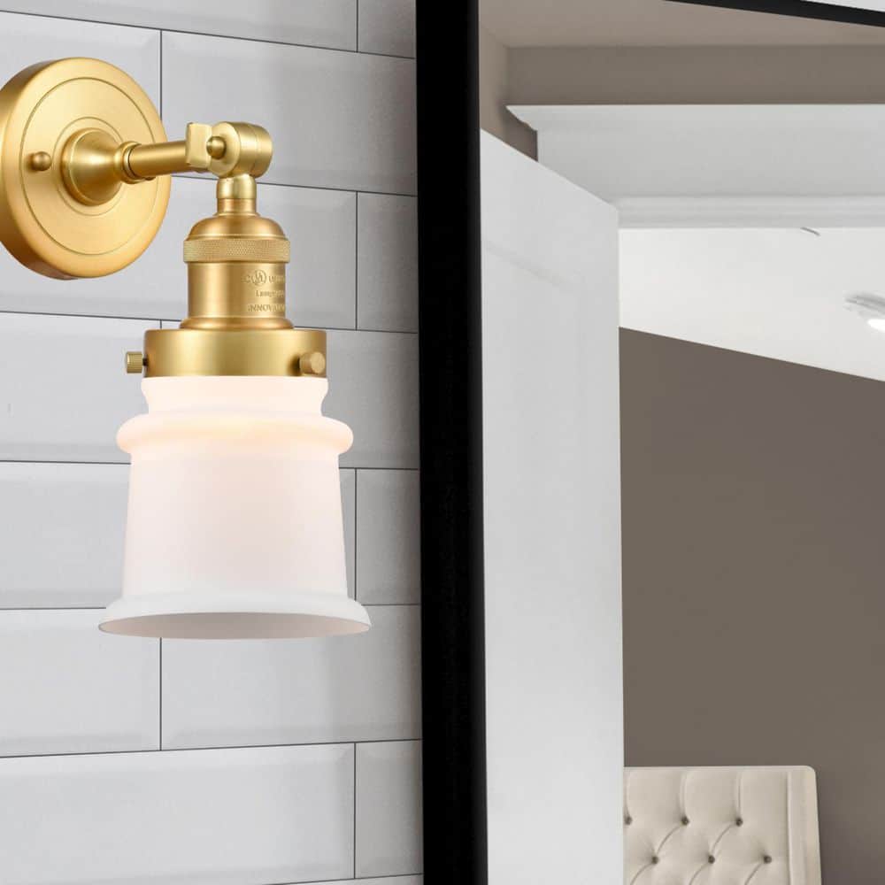 Canton 1-Light Matte White Wall Sconce with White Glass Shade price history on PriceWatchPro