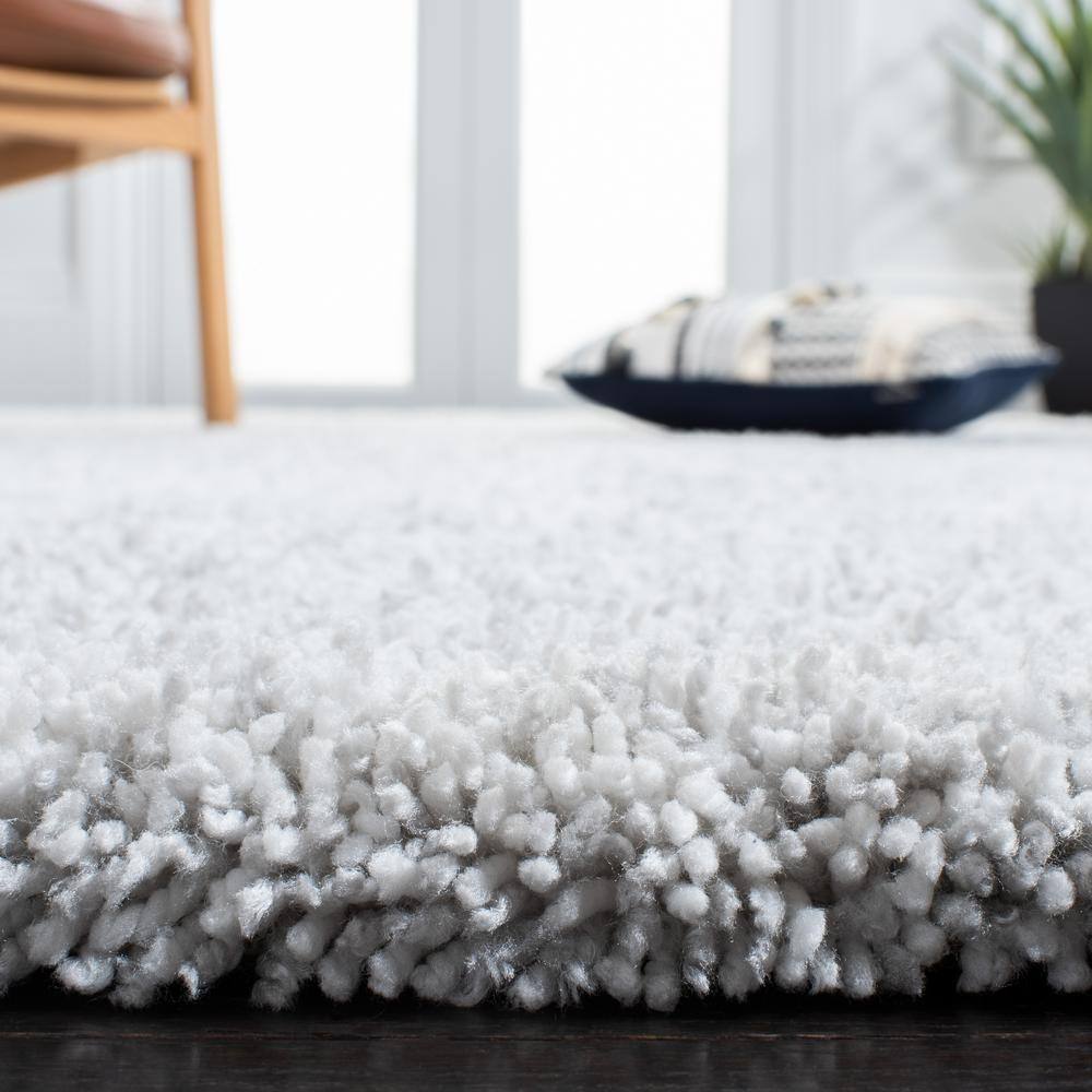 Elysian Ivory 3'x5' Hand-Tufted Synthetic Shag Area Rug