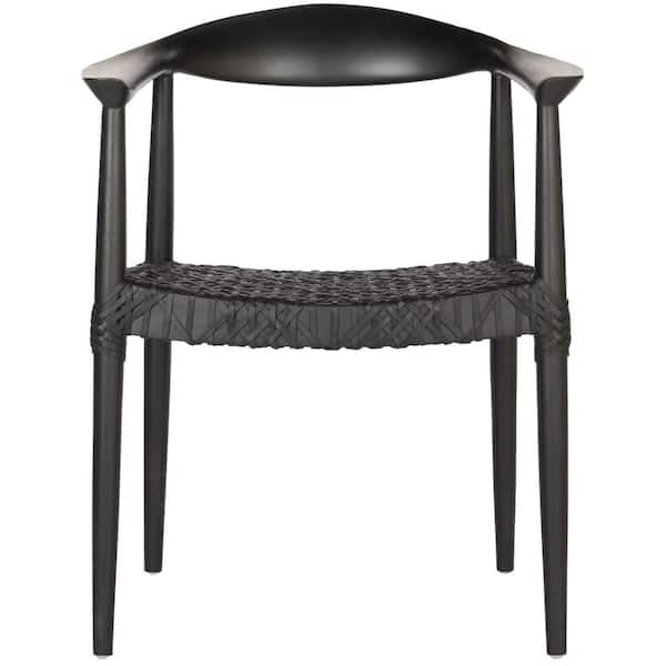 SAFAVIEH Bandelier Black Leather Arm Chair