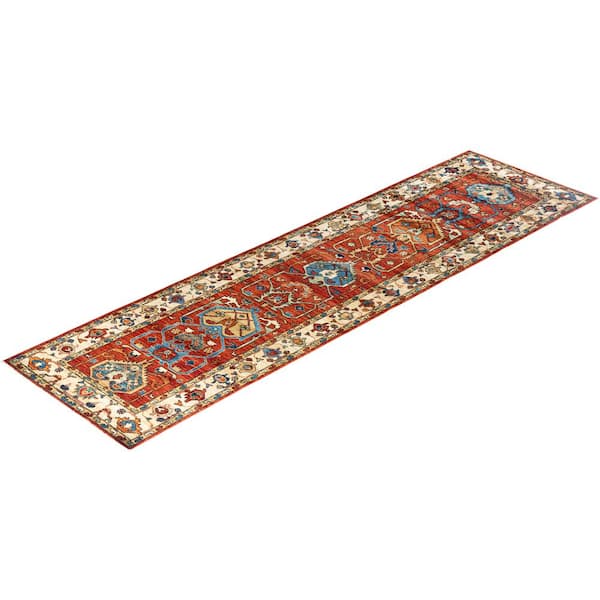Serapi Red 3 ft. x 10 ft. Tribal Wool Indoor Area Rug