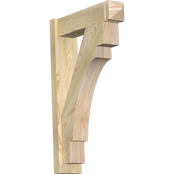 Ekena Millwork 6 in. x 34 in. x 22 in. Merced Arts and Crafts Rough Sawn Douglas Fir Outlooker