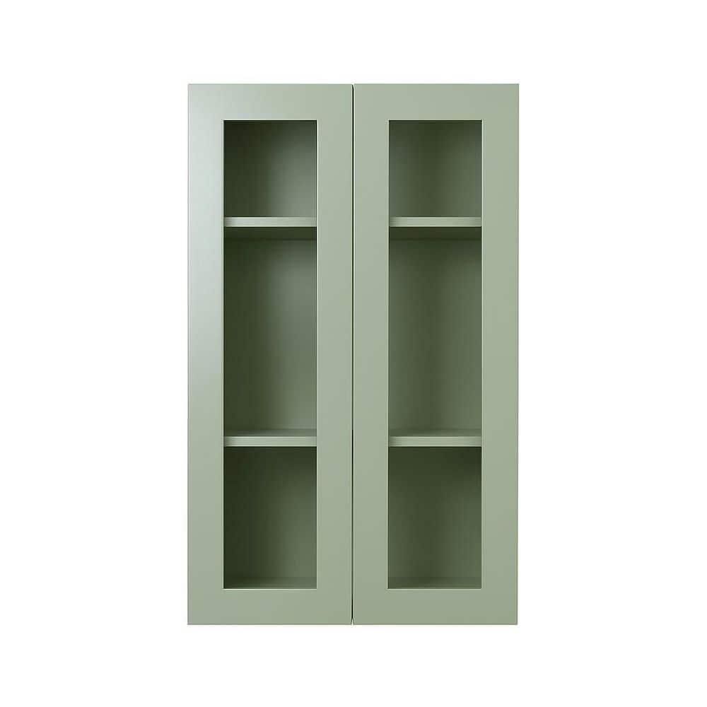 Shaker Assembled 24 in. x 36 in. x 12 in. Wall Cabinet with 2 Doors in Jade Green price history on PriceWatchPro