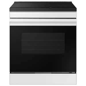 30 in. 6.3 cu. ft. 4-Element Bespoke Smart Slide-In Induction Range with Air Fry in White Glass