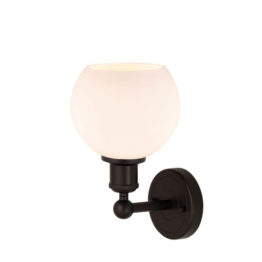 Athens 1-Light Oil Rubbed Bronze Wall Sconce with White Glass Shade price history on PriceWatchPro