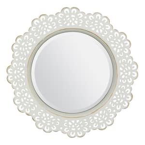 White Metal Lace Decorative Mirror
