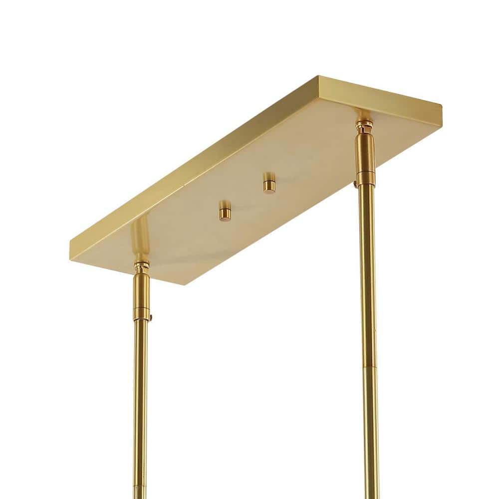Luca Brass Gold 5-Light Globe Pendant Lamp with Frosted Glass