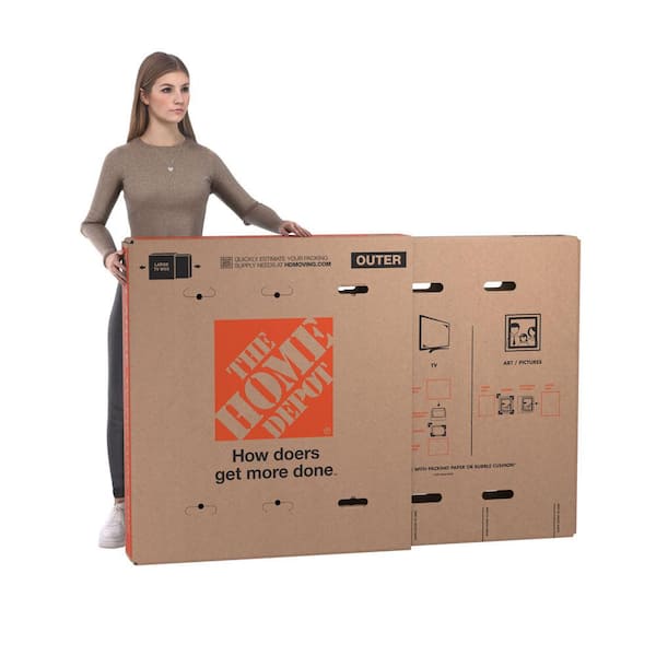 The Home Depot 37.5 in. L x 6 in. W x 41 in. D Heavy Duty TV and Picture Moving Box
