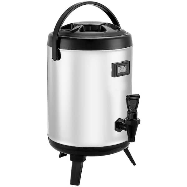 1.5 Gal. Insulated Beverage Dispenser, Stainless Steel Thermal Server with Spigot and Temp Display for Tea Coffee, Water