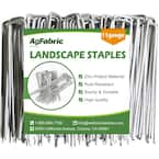 4 in. 11 Gauge Galvanized Landscape Staples Stake Pins for Weed Barrier,Irrigation Lines, Sod (200-Pack)