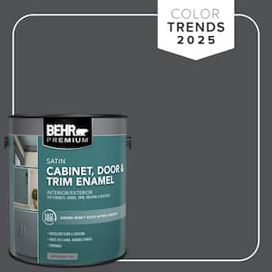 1 gal. #PPU18-01 Cracked Pepper Satin Enamel Interior/Exterior Cabinet, Door & Trim Paint