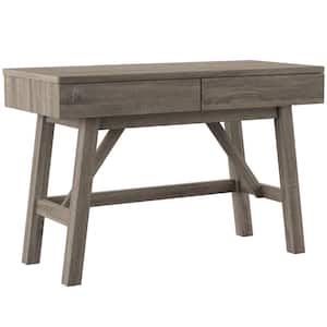 Stacey 47.13 in. Rectangle Gray Wood 2-Drawer Office Writing Desk