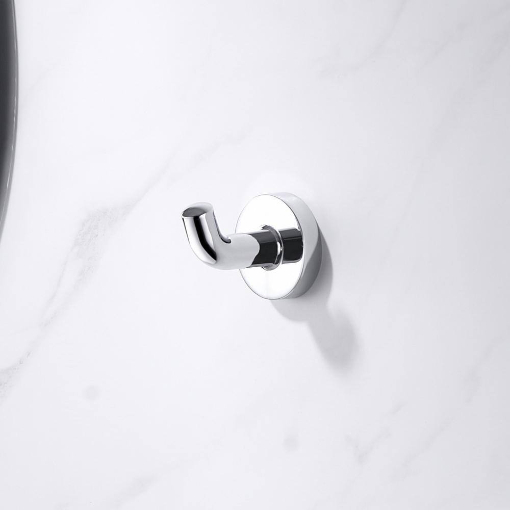 Polished Chrome Brass Wall Mounted J-Hook Robe Hook