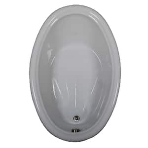 60 in. Oval Drop-in Bathtub in Biscuit