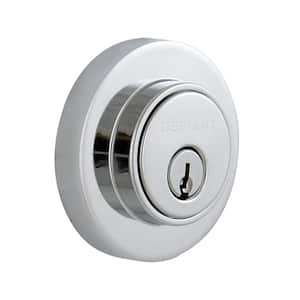 Contemporary Round Bright Chrome Double Cylinder Deadbolt