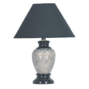 13 in. Ceramic Black Table Lamp