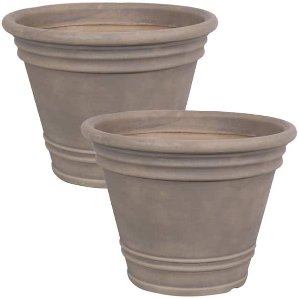 Sunnydaze Decor Franklin 20 in. Outdoor Flower Pot Planter in Beige (2