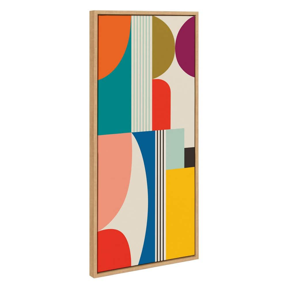 Colorful Abstract Mid-Century Modern Canvas Wall Art, 20" x 43"