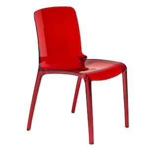 Murray Modern Lightweight & Stackable Dining Chair in Transparent Red
