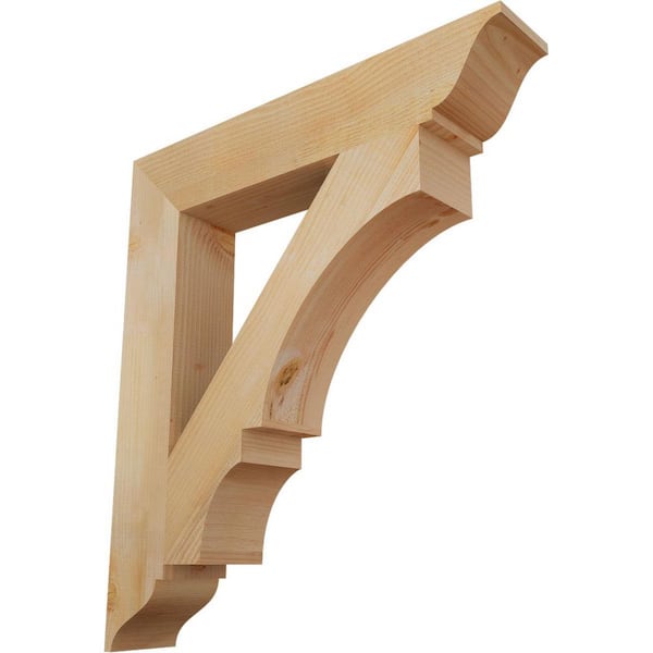 Ekena Millwork 6 in. x 38 in. x 34 in. Douglas Fir Balboa Traditional Rough Sawn Bracket