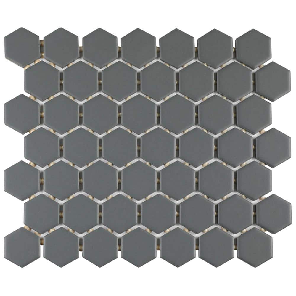 Daltile Restore Matte Charcoal Gray Hexagon 10 in. x 12 in. x 6.35 mm  Glazed Ceramic Mosaic Tile (0.81 sq. ft./Each) 078015HEXMS1P2 - The Home  Depot