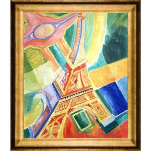 La Tour Eiffel, 1928 by Robert Delaunay Athenian Gold Framed Abstract Oil Painting Art Print 25 in. x 29 in.