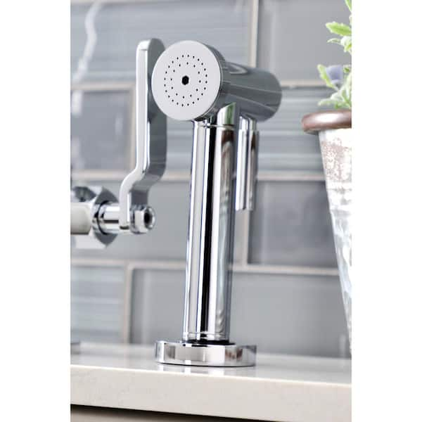 Kingston Brass Whitaker Industrial Style Bridge Kitchen Faucet