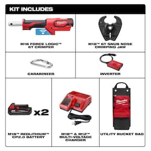 M18 18V Lithium-Ion Cordless FORCE LOGIC 6-Ton Utility Crimping Kit with D3 Grooves