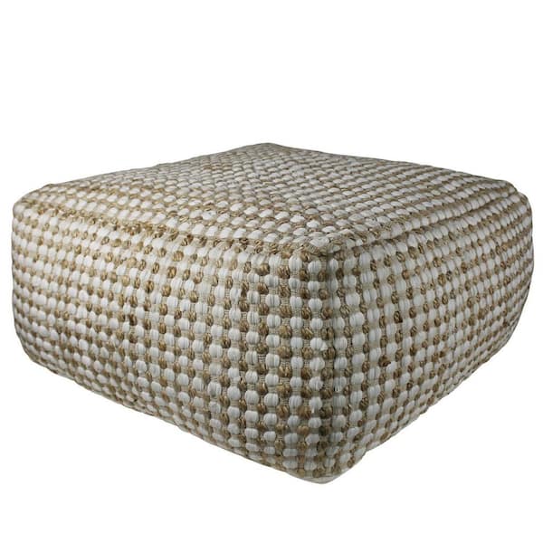 Barrel Woven Pouf in Charcoal (Large)