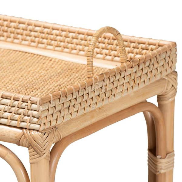 bali & pari - Lombok 39.25 in. Natural Rattan Rectangle Wicker Top Console Table