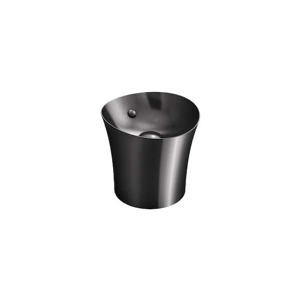 KOHLER Veil 15.0625 in. Tall Vessel/Pedestal Sink Basin in Black