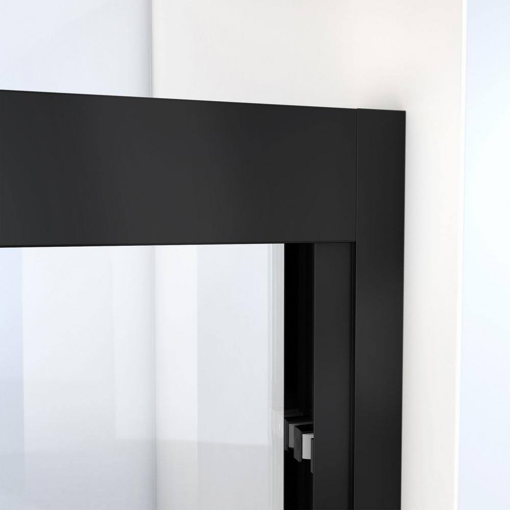 Matte Black 56-60" W x 72" H Semi-Frameless Sliding Shower Door