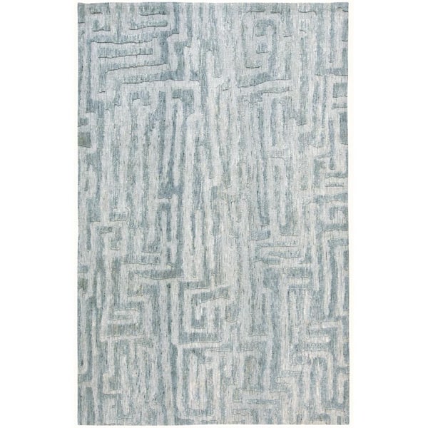 HomeRoots Blue and Ivory 2 ft. x 3 ft. Geometric Area Rug