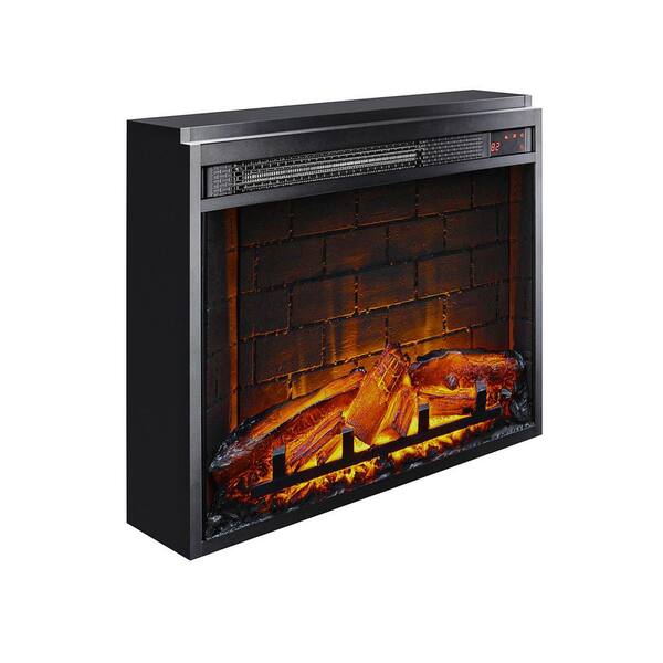 Ameriwood Home 23 in. Electric Glass Front Fireplace Insert with Remote,  Black HD62983 - The Home Depot